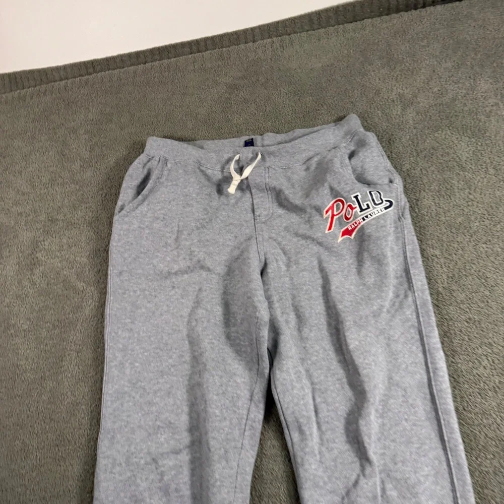 Polo Ralph Lauren Boys Heather Gray Graphic Logo Fleece Sweatpants XL 18-20